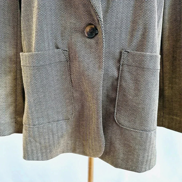 NWT CROFT & BARROW Women Long Sleeve One Button Brown Blazer Jacket Size PXL - Picture 3 of 14